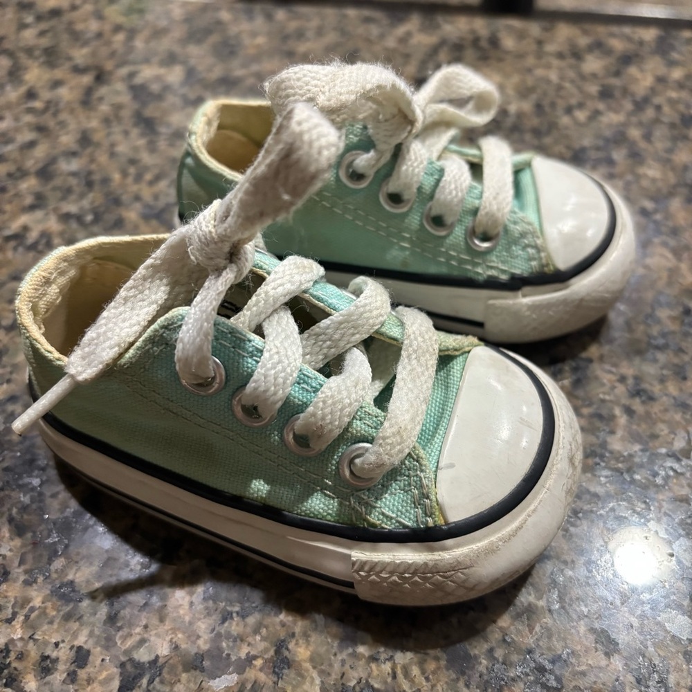 Mint green Converse shoes | Size infant 2